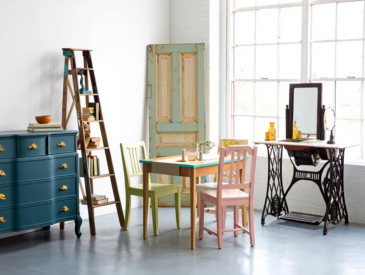 Collection of upcycled furniture masterpieces